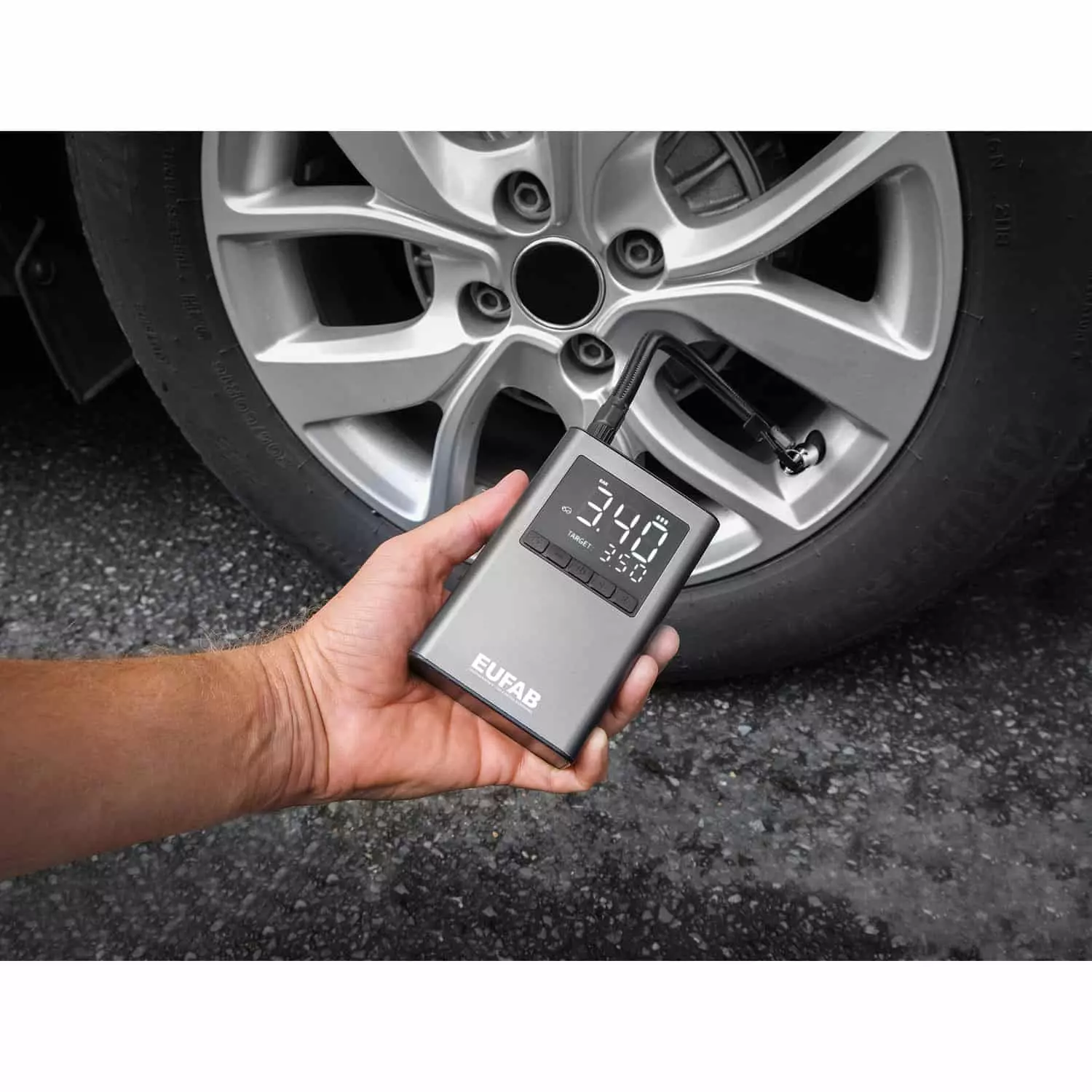 Eufab Elektro Pumpe Mini Kompressor Mit Akku – Bild 5